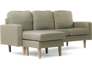 Sofá esquinero en tela "Gabby" - 3 plazas - Beige
