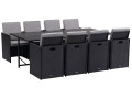 Comedor de jardín en resina trenzada Chicago 8 - Atlanta - Negro - 8 plazas - Negro - 8 plazas