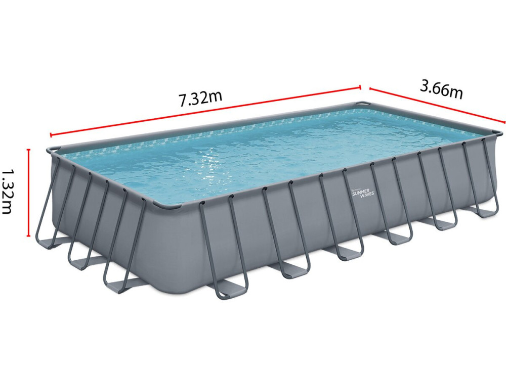 Piscina tubular LUDO 5 - 7.32 x 3.66 x 1.32 m - Filtración a arena 5,1m3/H