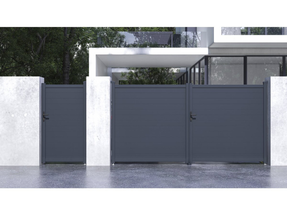 Pack cancela + puerta peatonal "Marc" - Gris