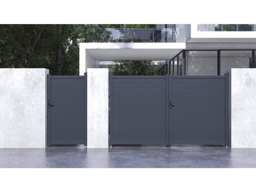 Pack cancela + puerta peatonal "Marc" - Gris