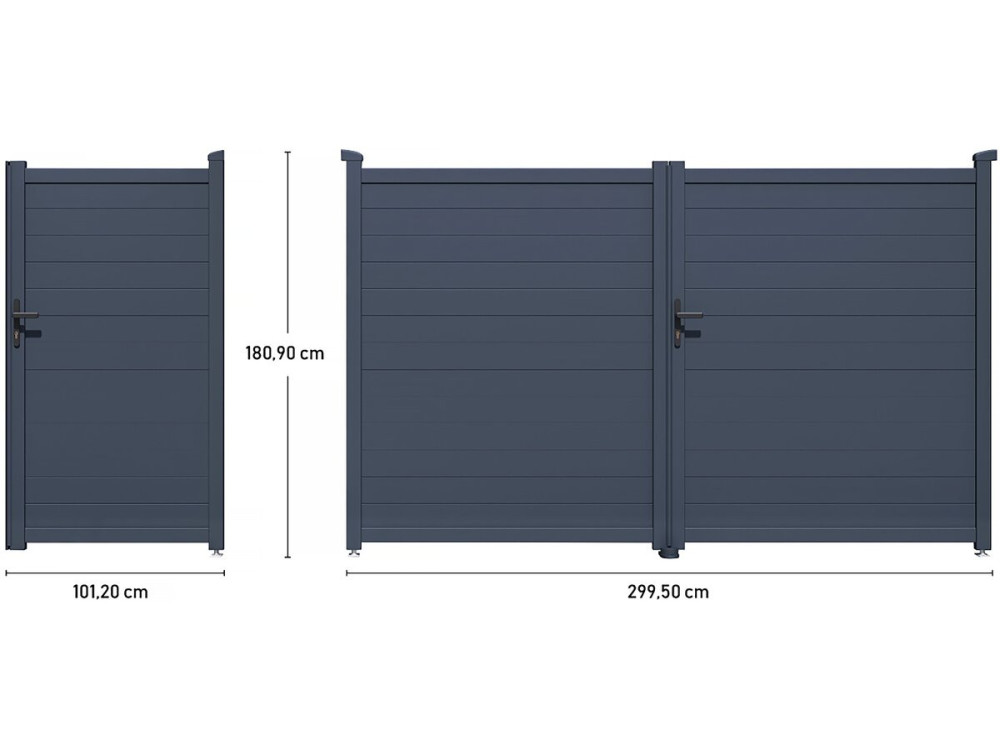 Pack cancela + puerta peatonal "Marc" - Gris