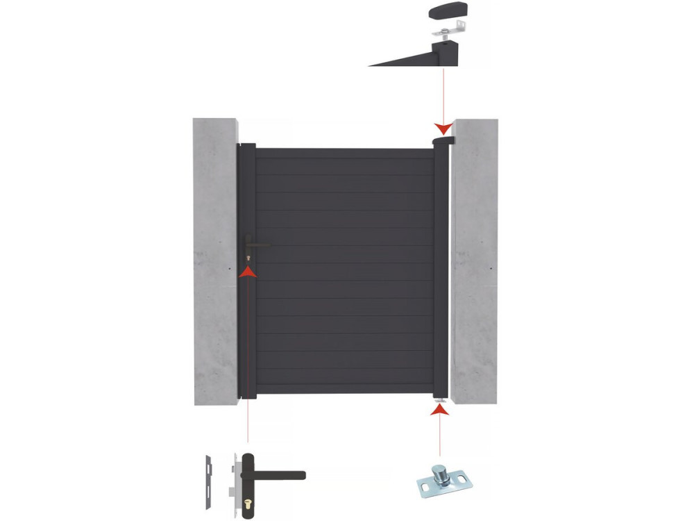 Pack cancela + puerta peatonal "Marc" - Gris