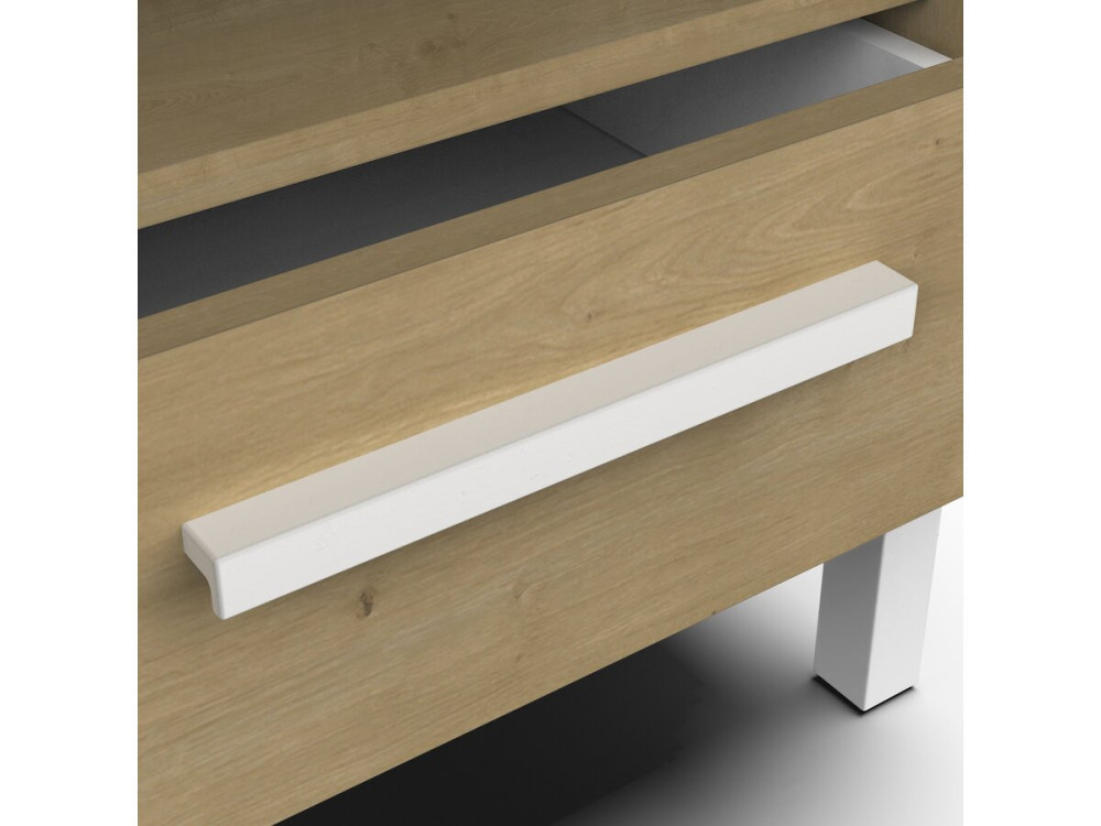 Mesita de noche Craft - Madera - 1 Cajón - Marrón/Blanco