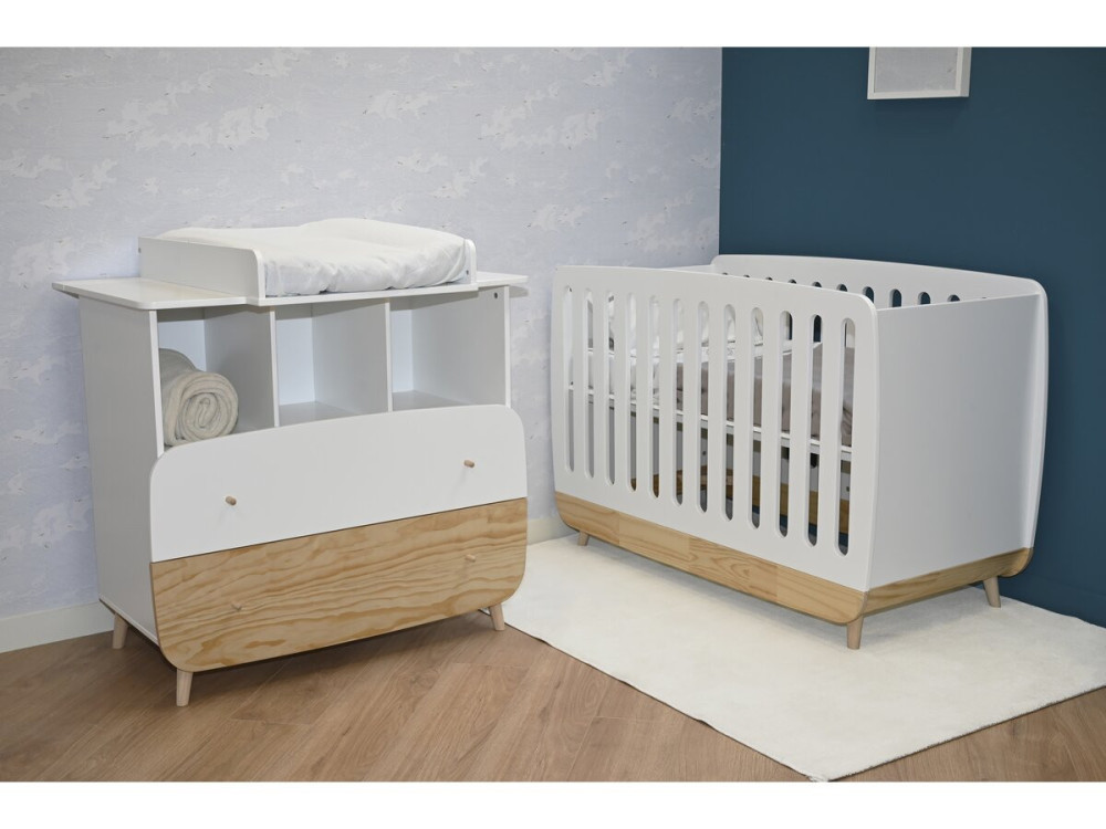 Cuna "Firmiana" - 60 x 120 cm - Blanco mate