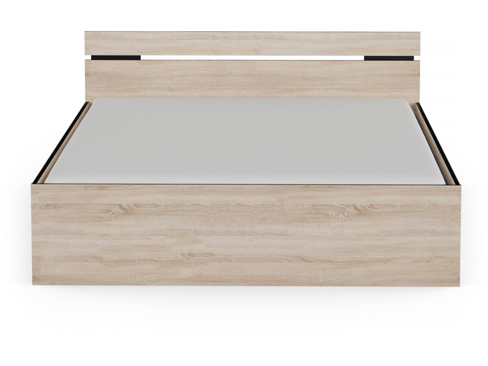 Cama doble de madera "Michigan" - 160 x 200 cm - Beige