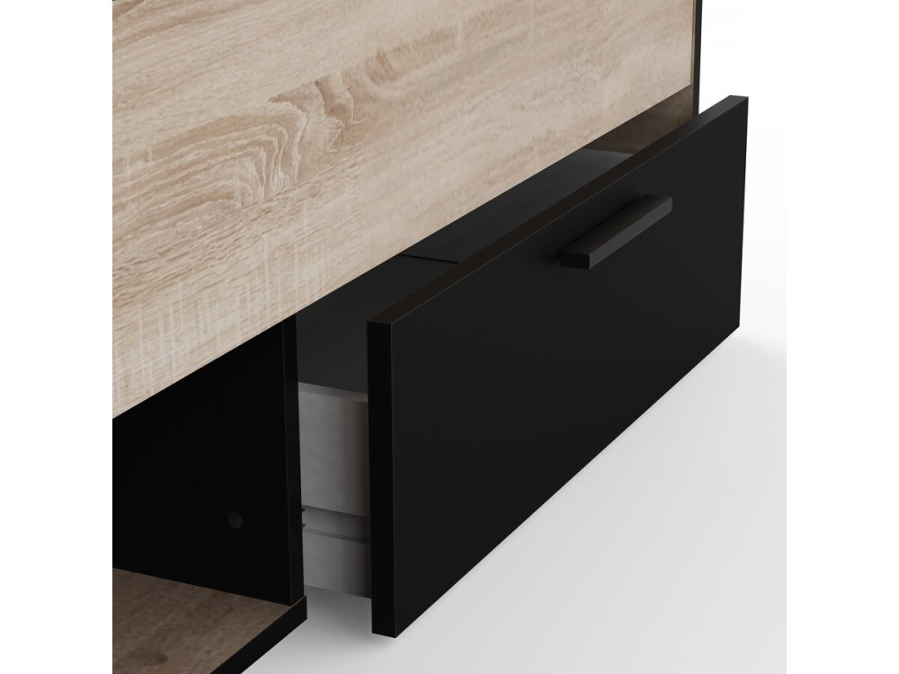 Cama doble de madera "Michigan" - 160 x 200 cm - Beige