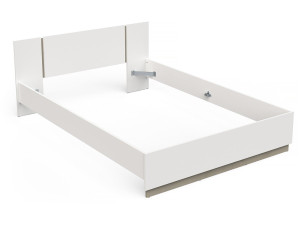 Cama doble de madera Watson - 140 x 200 cm - Blanco