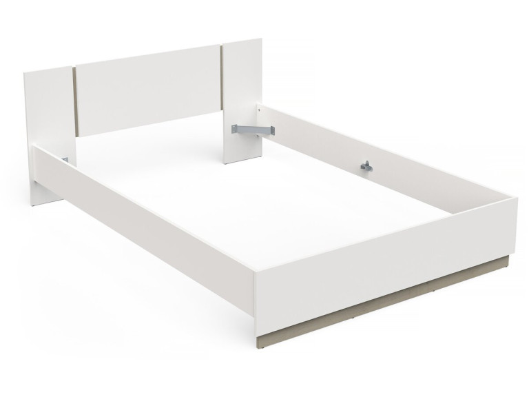Cama doble de madera Watson - 140 x 200 cm - Blanco