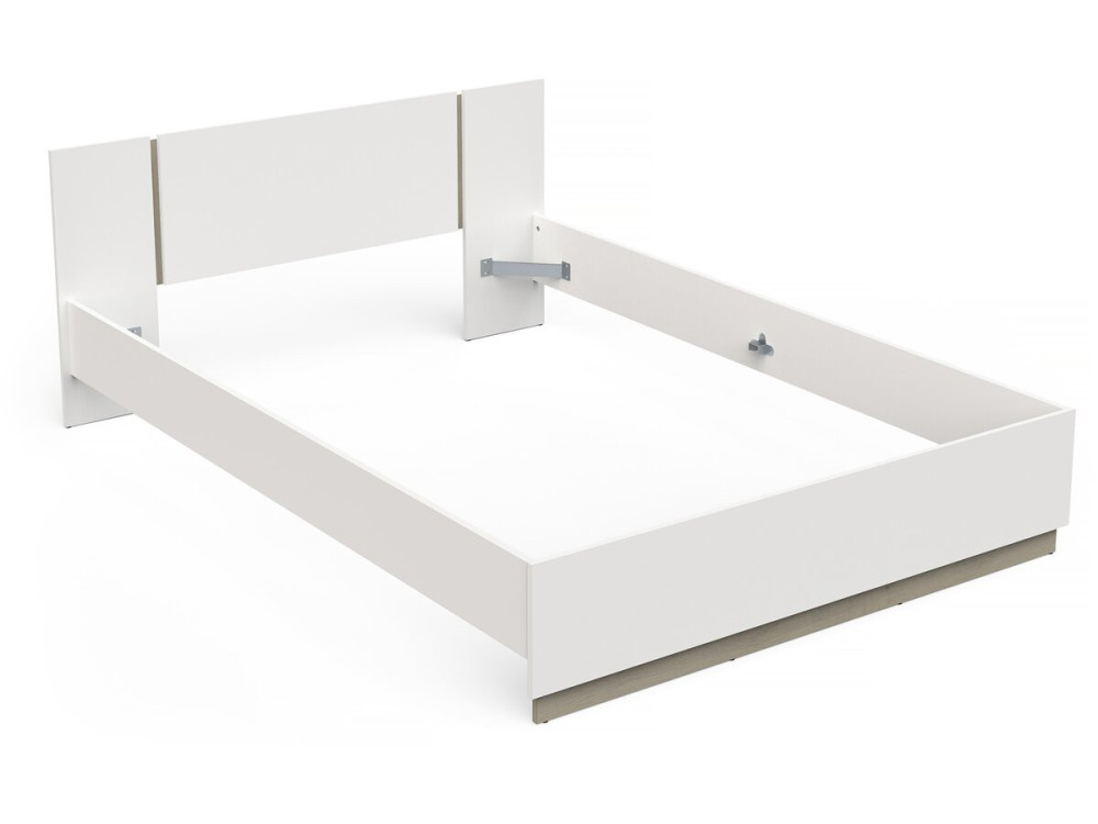 Cama doble de madera Watson - 140 x 200 cm - Blanco