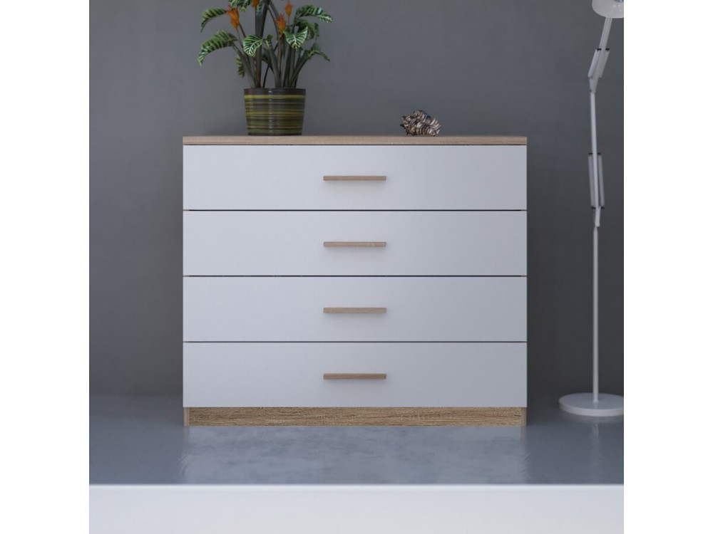 Cómoda "Selena" - Madera - 4 cajones - Blanco