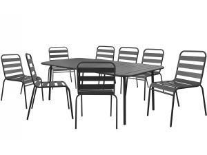 Conjunto de muebles de jardín metálicos "Bilbao" - 8 plazas - Gris