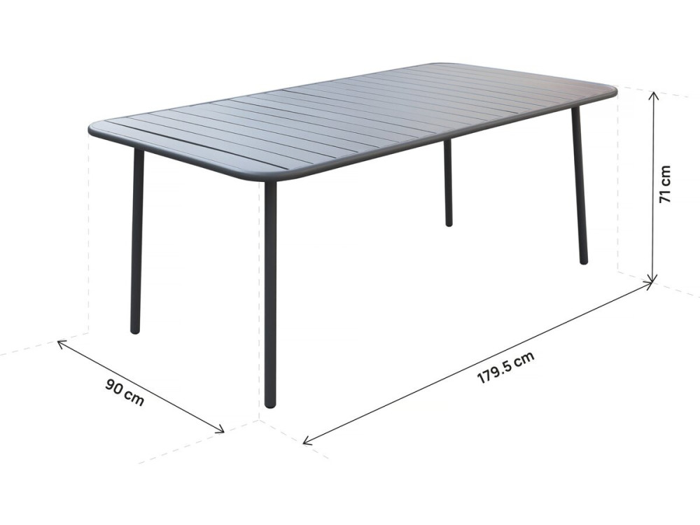 Conjunto de muebles de jardín metálicos "Bilbao" - 8 plazas - Gris