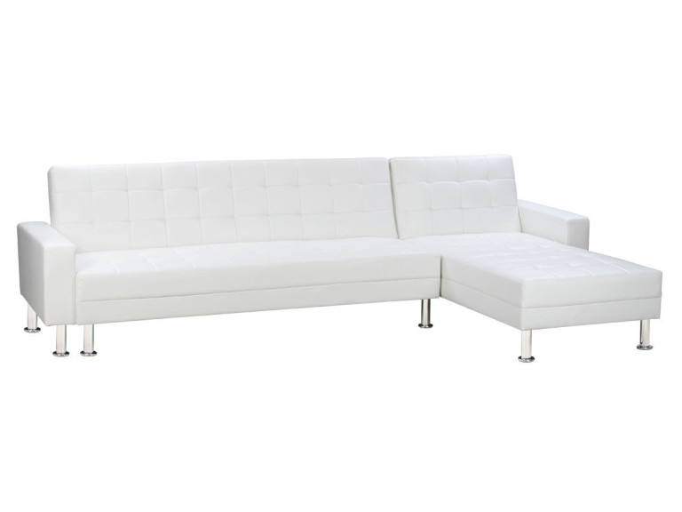 Sofá esquinero convertible y reversible "Theo" - 5 plazas - Blanco