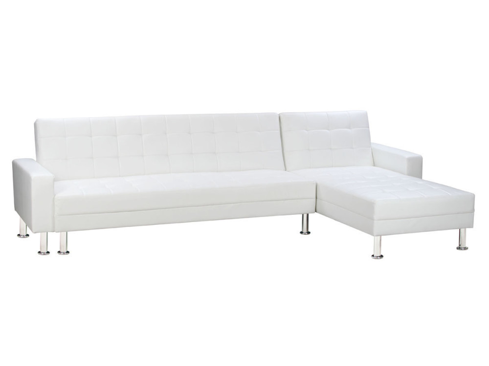 Sofá esquinero convertible y reversible "Theo" - 5 plazas - Blanco