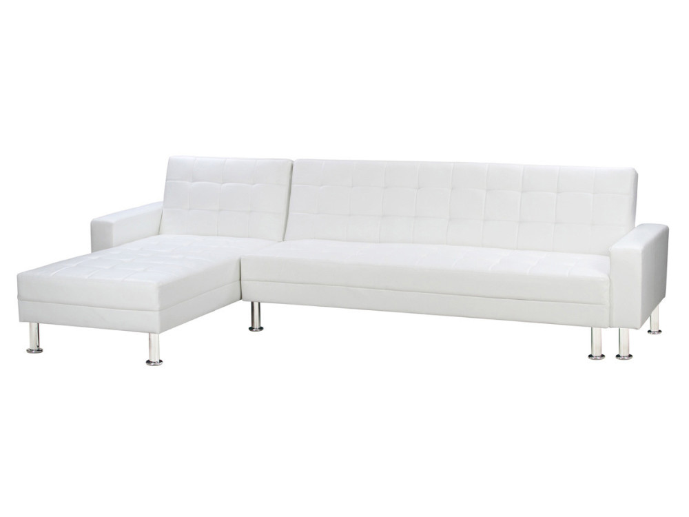 Sofá esquinero convertible y reversible "Theo" - 5 plazas - Blanco