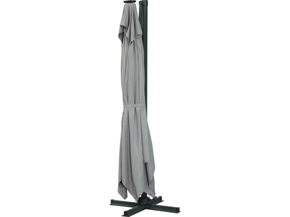 Parasol de jardin LED Alu "Sun 3 Luxe" - Cuadrado -  3 x 3 m - Gris