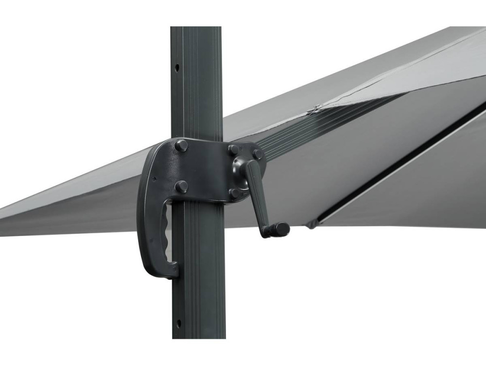 Parasol de jardin LED Alu "Sun 3 Luxe" - Cuadrado -  3 x 3 m - Gris