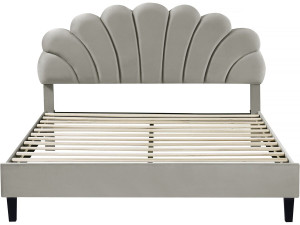 Cama "Manon" de terciopelo - 160 x 200 cm - Gris