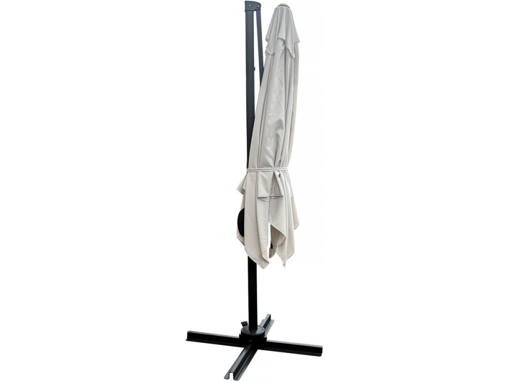 Sombrilla de jardin "Soleil" - Cuadrada - 2.5 x 2.5 m - Crudo + Funda protectora