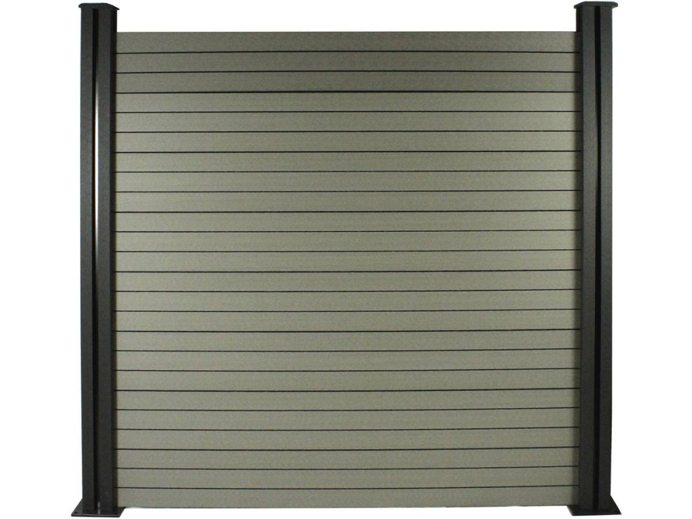 Kit de valla 4.8m composite - Kit de fijación  - Gris