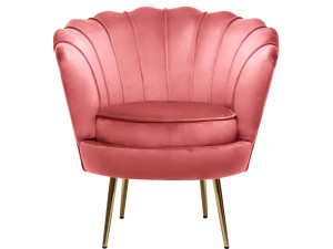Sillón de terciopelo "Floria" - 70 x 73 x 76 cm - Rosa