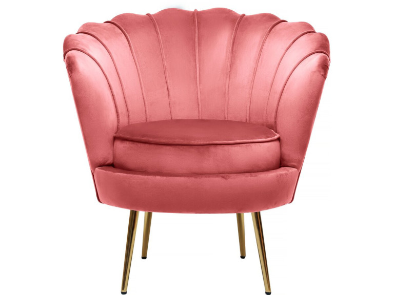 Sillón de terciopelo "Floria" - 70 x 73 x 76 cm - Rosa