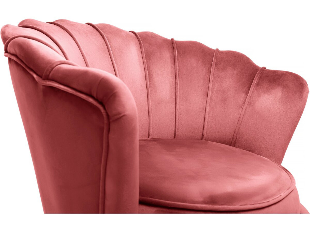 Sillón de terciopelo "Floria" - 70 x 73 x 76 cm - Rosa