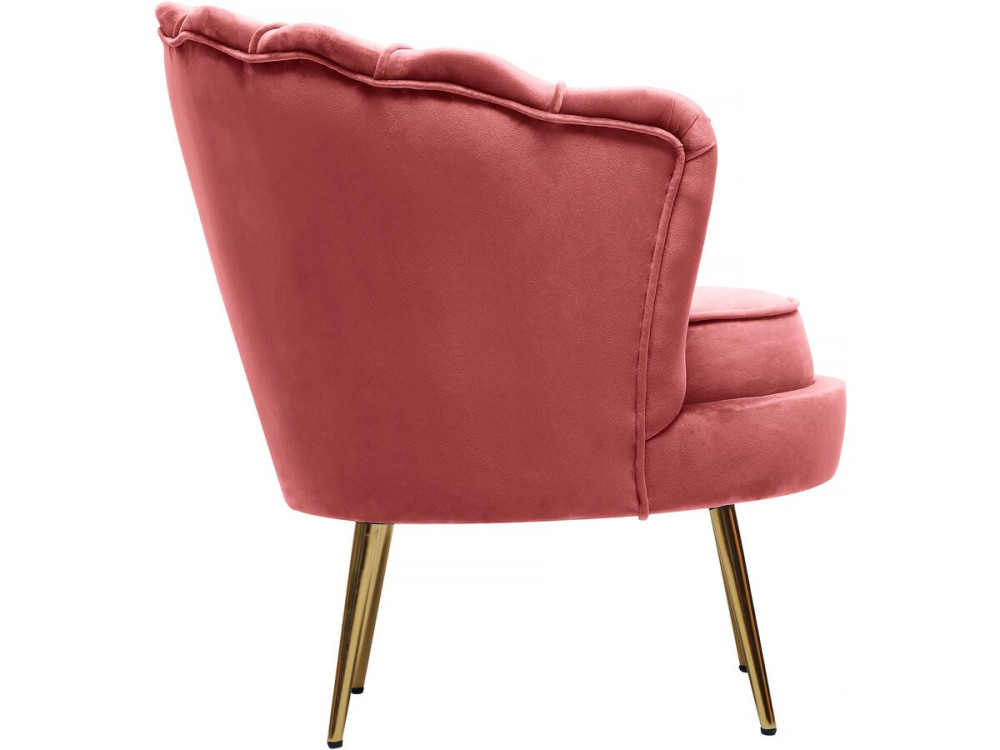 Sillón de terciopelo "Floria" - 70 x 73 x 76 cm - Rosa