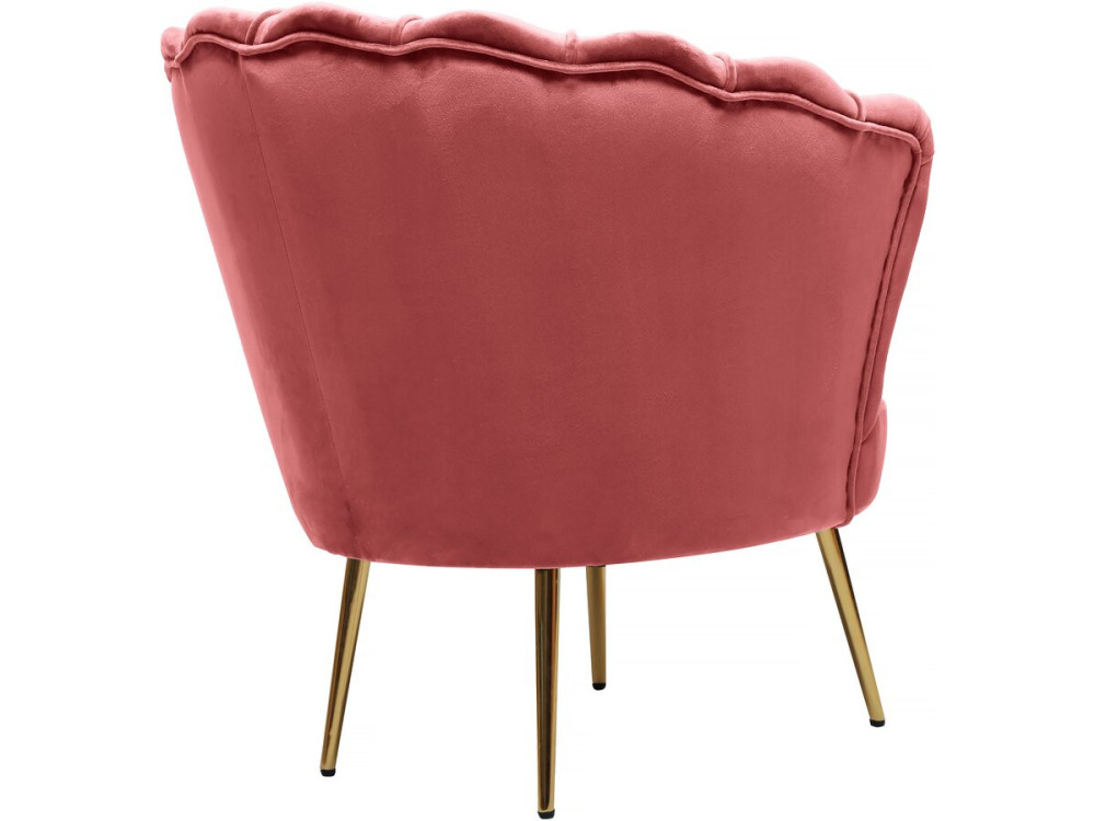 Sillón de terciopelo "Floria" - 70 x 73 x 76 cm - Rosa