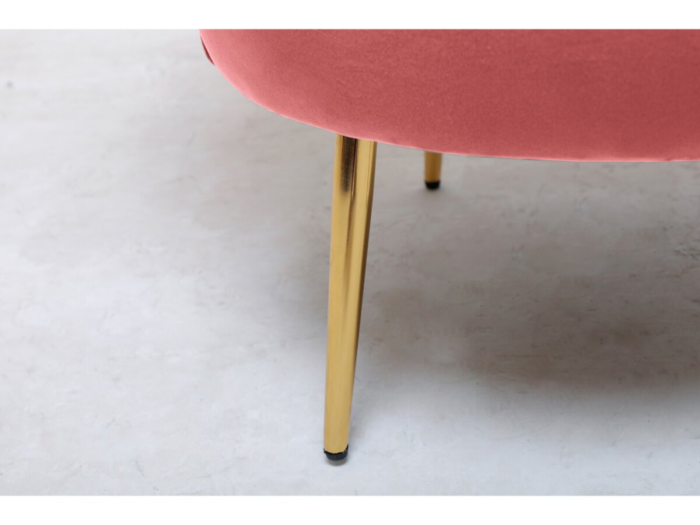 Sillón de terciopelo "Floria" - 70 x 73 x 76 cm - Rosa