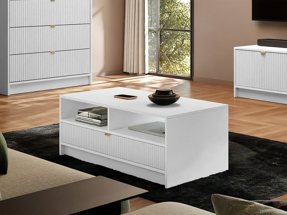 Mesa de centro Tireno 1SZ blanca 100 cm X 40 cm X 50 cm
