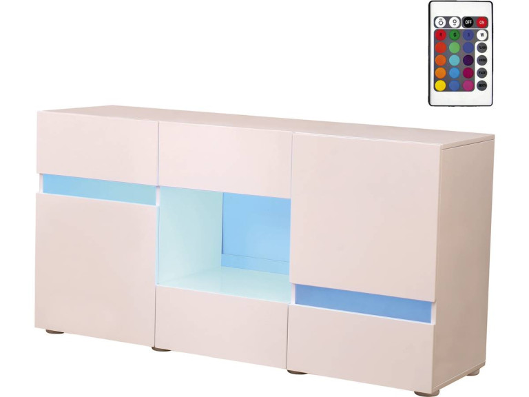 Aparador LED VOLTA - 140 x 40 x 72 cm - Blanco