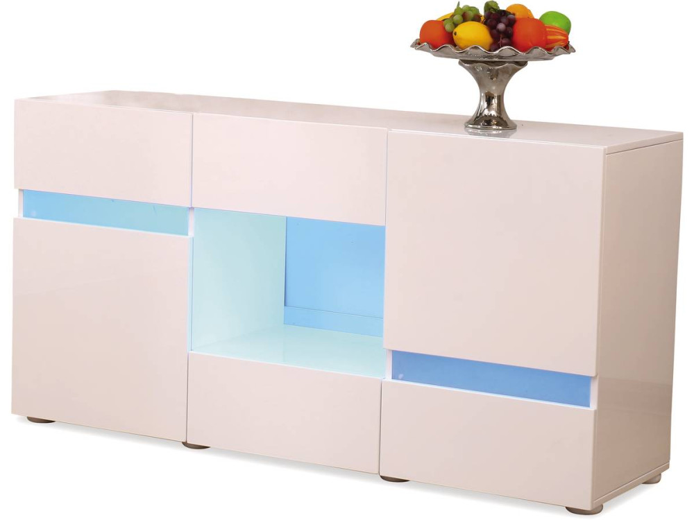 Aparador LED VOLTA - 140 x 40 x 72 cm - Blanco
