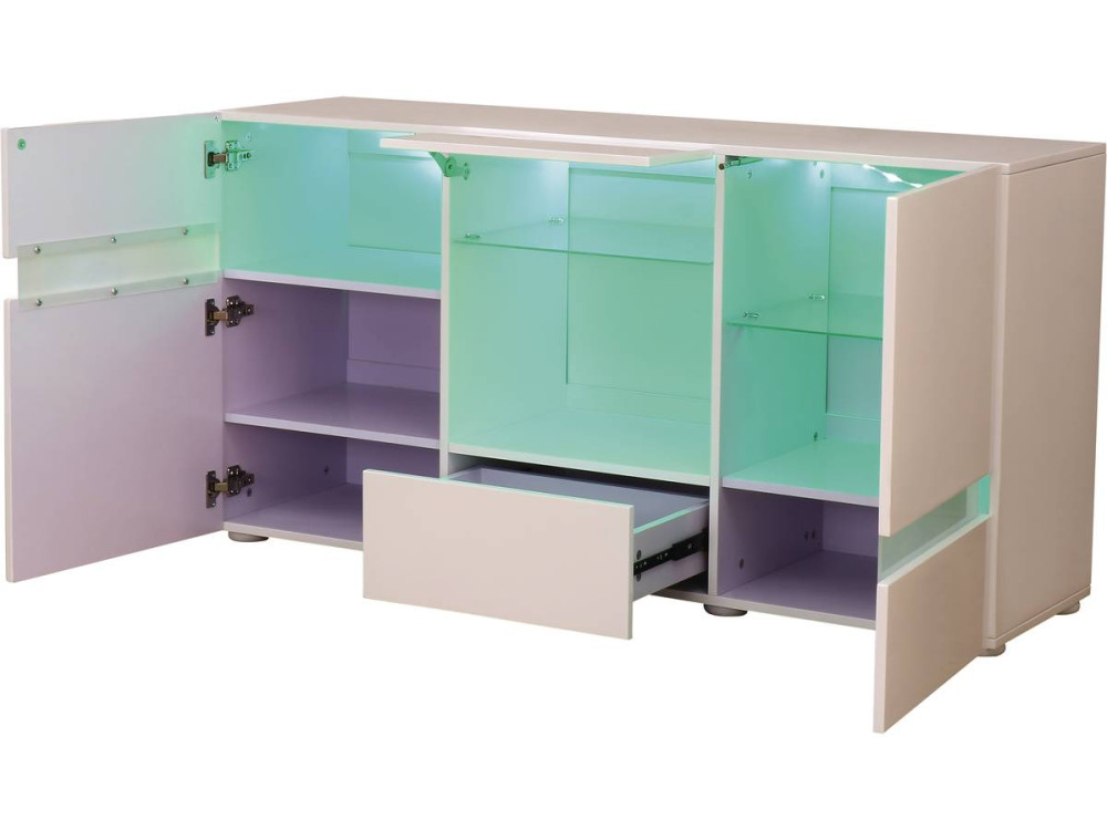 Aparador LED VOLTA - 140 x 40 x 72 cm - Blanco