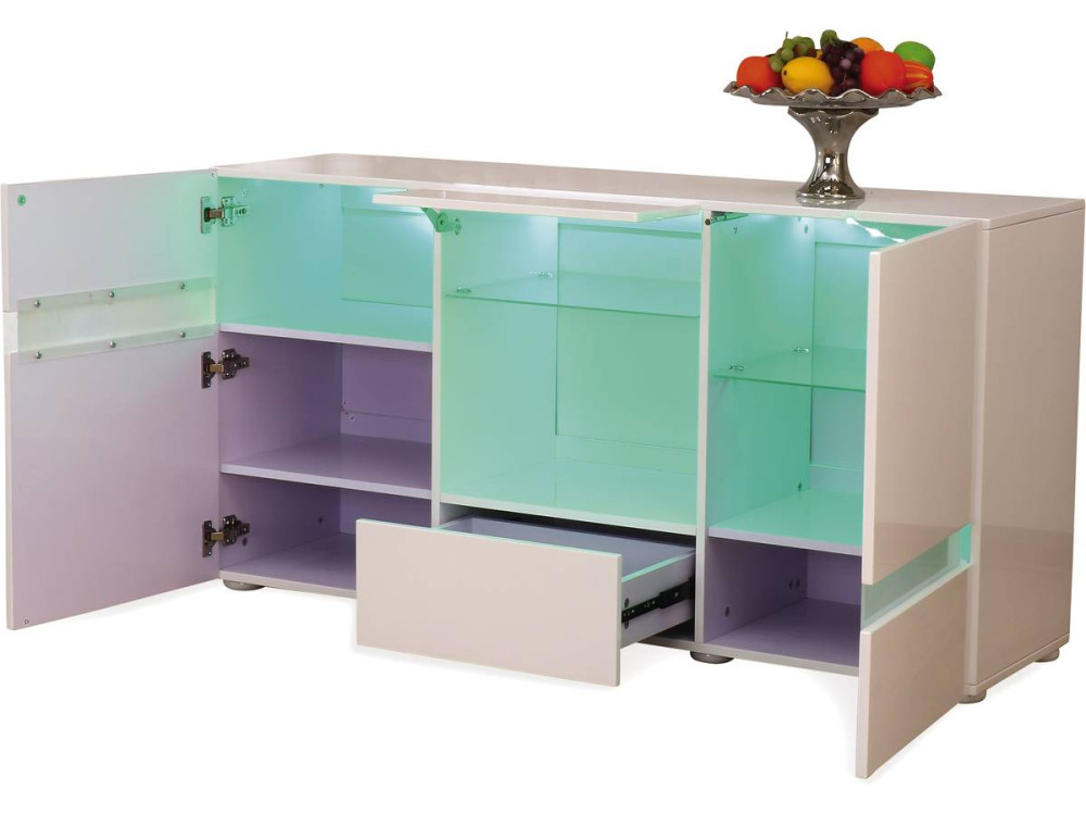 Aparador LED VOLTA - 140 x 40 x 72 cm - Blanco