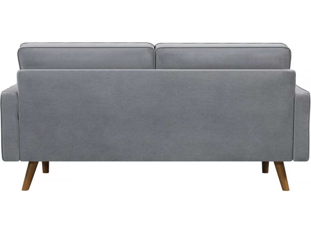 Sofá terciopelo "Yannick" - 82 x 179 x 86 cm - 3 plazas - Gris claro
