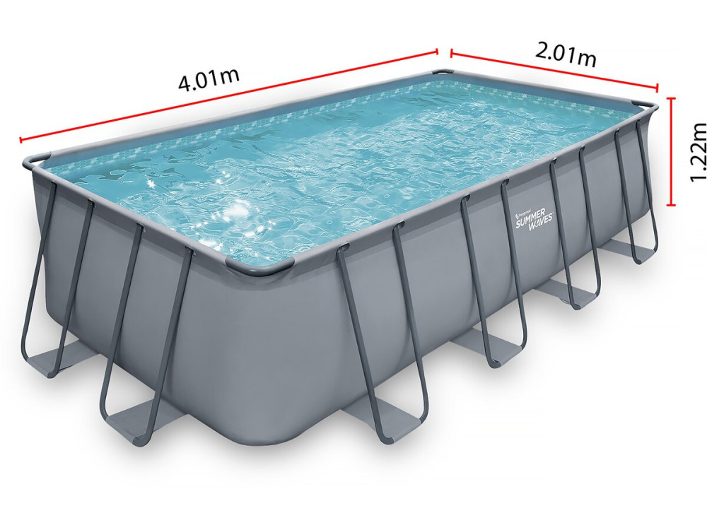 Piscina tubular - LUDO 2 bis - 4,01 x 2,01 x 1,22 m - filtración de arena 2,5 m³/h