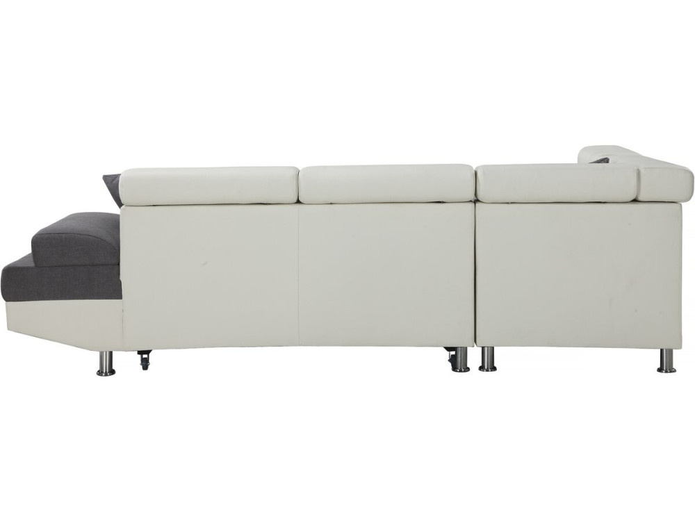 Sofá esquinero "Sophia luxe" - Blanco/ Gris - Esquina izquierda