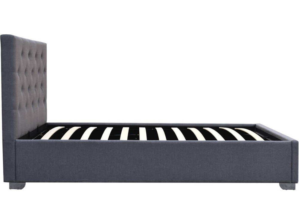 Cama simple con cofre "Tino" - 90 × 190 cm - Gris