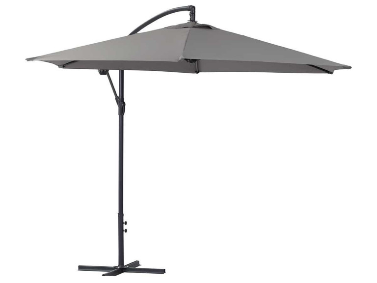 Parasol de jardín exéntrico en aluminio ILIOS - Circular - Ø 3 m - Gris