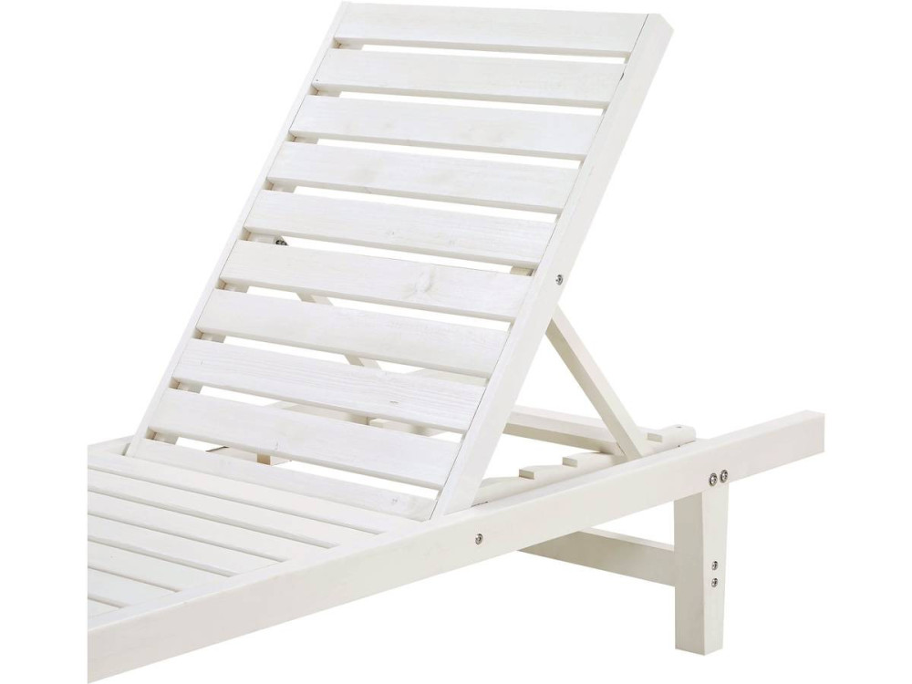 Juego de 2 tumbonas de madera Rawai - Blanco