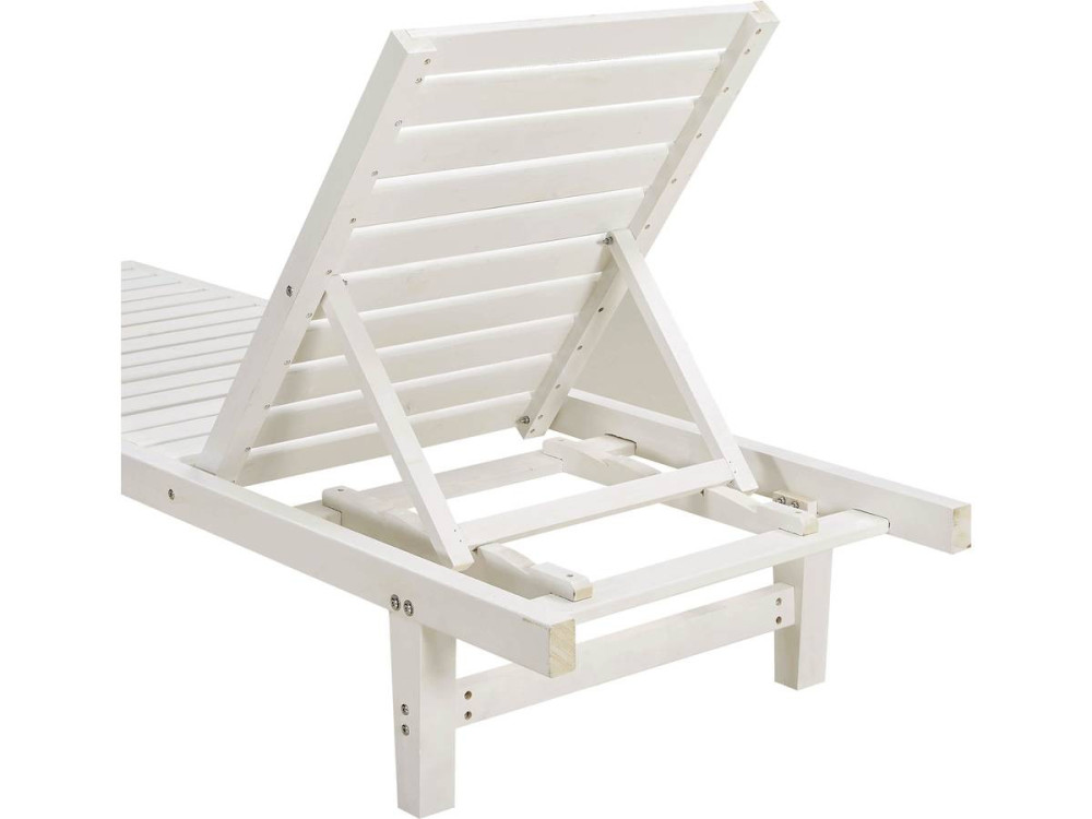 Juego de 2 tumbonas de madera Rawai - Blanco