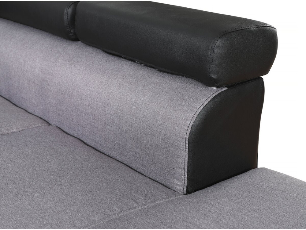 Sofá esquinero "Sophia luxe" - Negro/ Gris - Esquina derecha