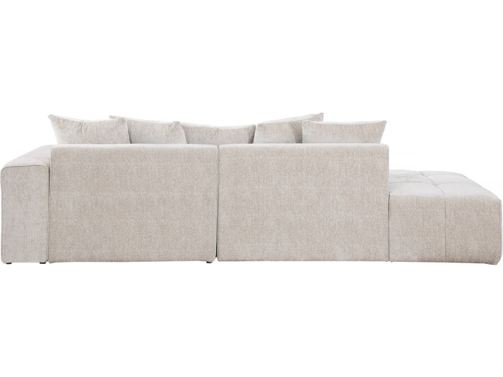 Sofá esquinero de chenilla "Haussmann" 3 plazas - Beige