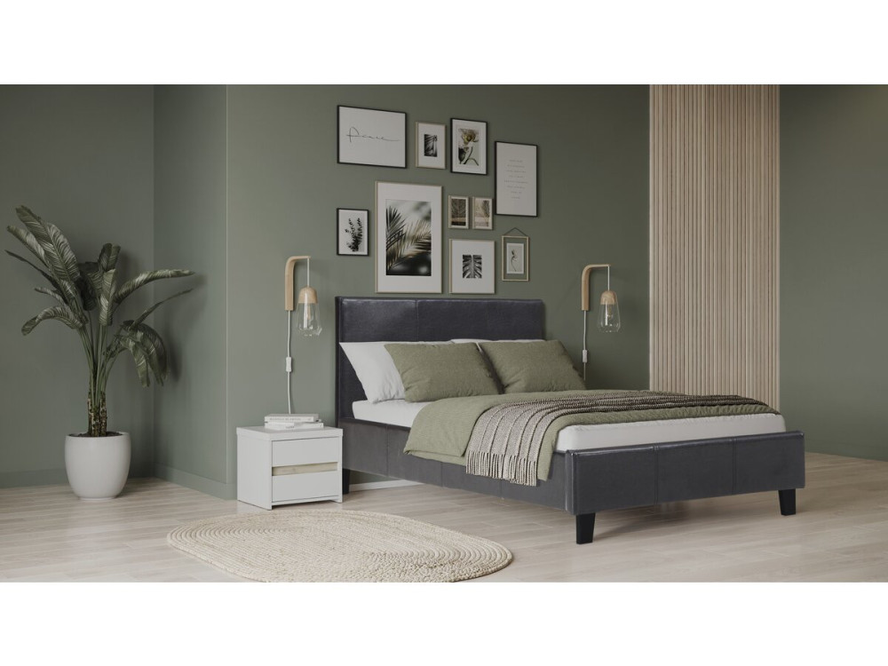 Cama "Lina" - 90 x 190 cm - Negro