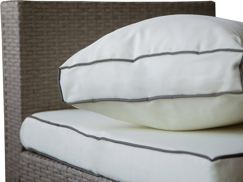 Muebles de jardín bajos en resina tejida "Kuba" - Gris