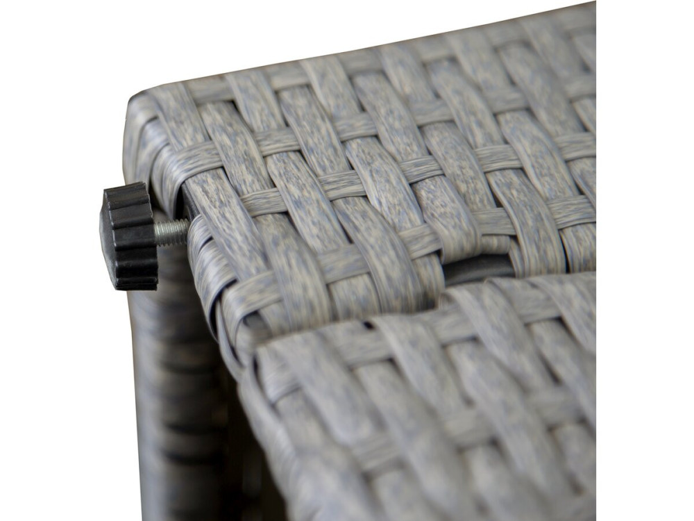 Muebles de jardín bajos en resina tejida "Kuba" - Gris