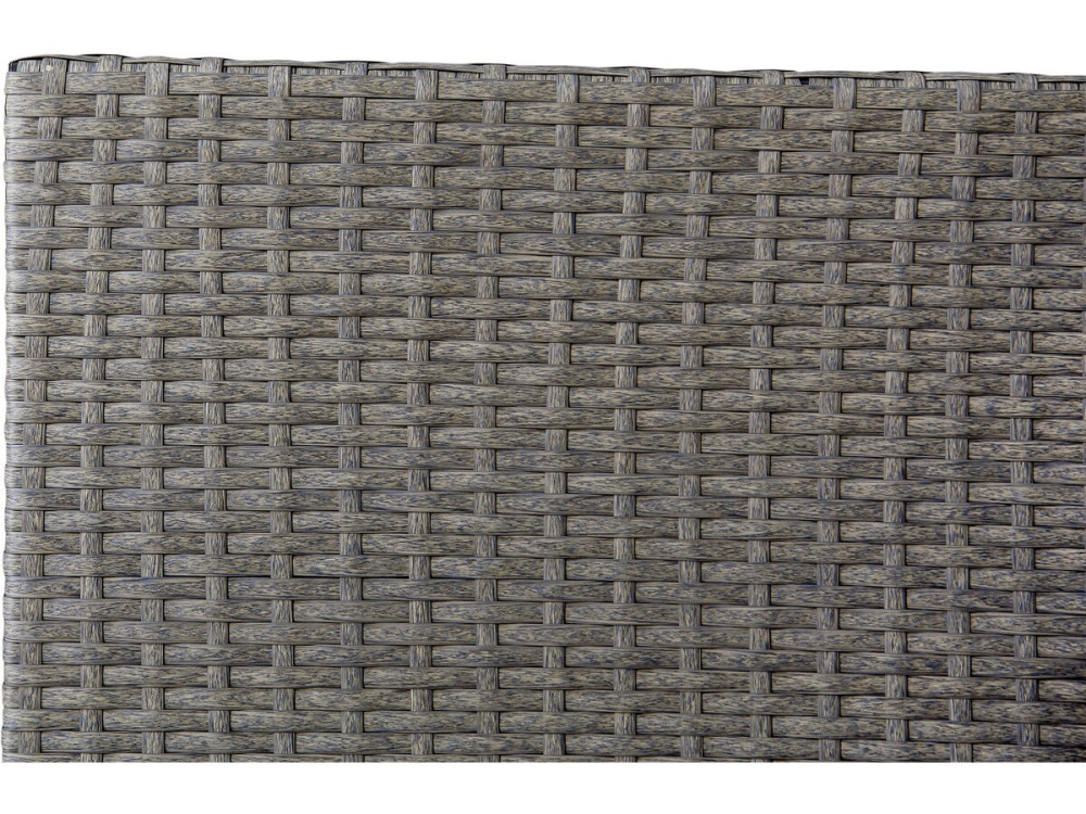 Muebles de jardín bajos en resina tejida "Kuba" - Gris