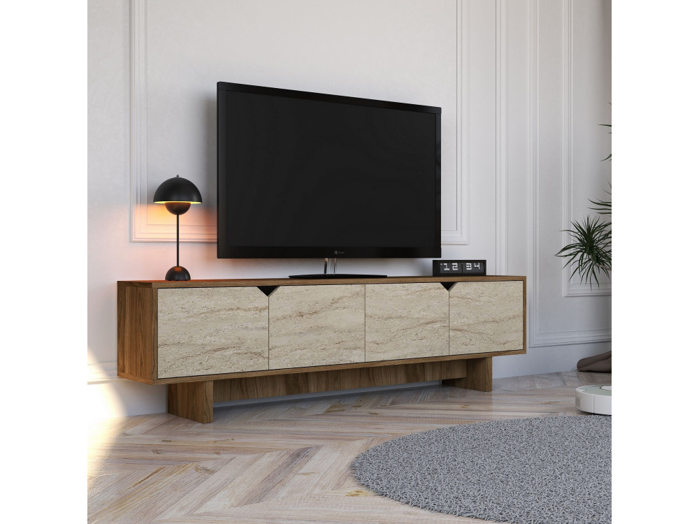 Soporte de TV de madera "istemi" 180 x 30 x 50 cm - Nogal